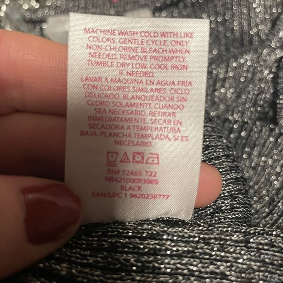 Chain Strap Tank Top Sweater Women XXXL 21 Black Silver Metallic Sleeveless - Picture 8 of 8